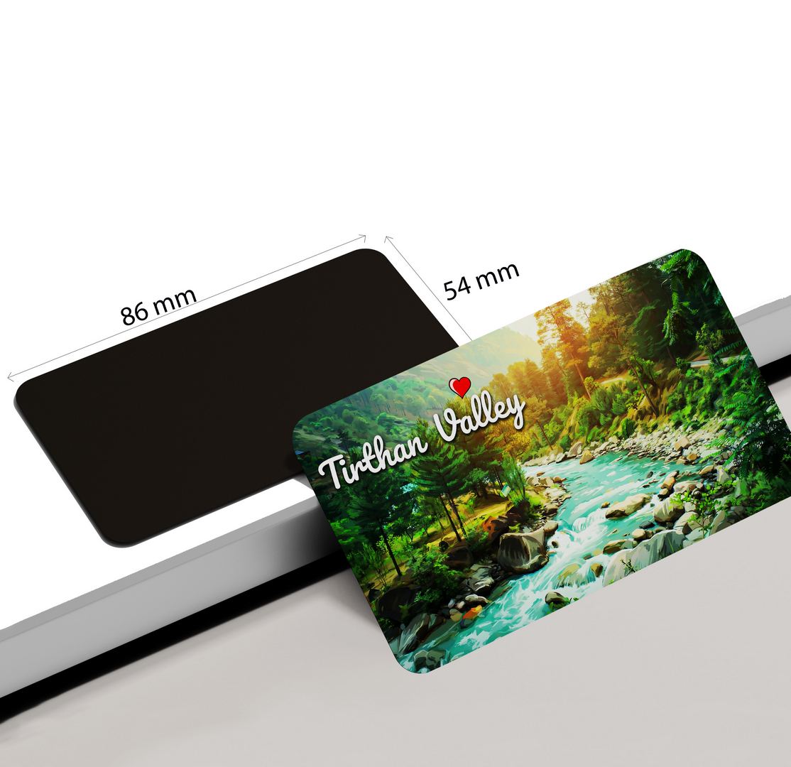 dhcrafts Rectangular Fridge Magnet Multicolor Himachal Pradesh Tirthan Valley D2 Design Pack of 1 (8.6cm x 5.4cm)